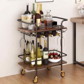 2 Tiers Bar Cart On Wheels