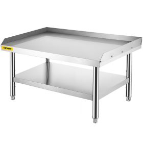 VEVOR Stainless Steel Equipment Grill Stand, 48 x 30 x 24 Inches Stainless Table, Grill Stand Table with Adjustable Storage Undershelf