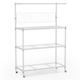 4-Tier Bakers Rack on Wheels with Adjustable Shelves