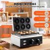 VEVOR Electric Donut Maker, 1550W Commercial Doughnut Machine with Non-stick Surface, 6 Holes Double-Sided Heating Waffle Machine Makes 6 Doughnuts