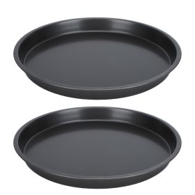 2Pcs Non Stick Pizza Pan Deep Thickened Carbon Steel Baking Pan for Kitchen Bakery10in (Option: 10 inches)