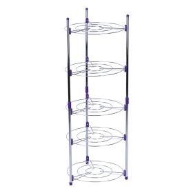 5 Tiers Home Kitchen Pans Pots Storage Rack Durable Metal Wire Shelving Organizer (Option: as picture)