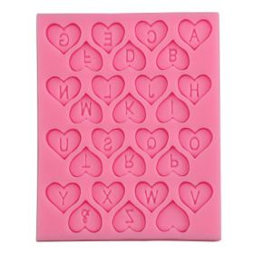 Heart Shape Letters Cake Baking Cookie Chocolate Sugar Paste Food Silicone Mold Bakeware (Option: as picture)