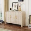 Retro Minimalist Curved Sideboard with Gold Handles and Adjustable Dividers for Living Room or Dining Room