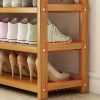 1 bamboo shoe rack for household floor-standing simple shoe rack multi-layer storage rack to save space and store small shoe cabinet